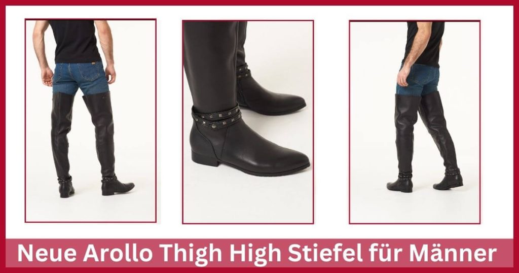 Neue Leder Thigh High Stiefel Paul für Männer